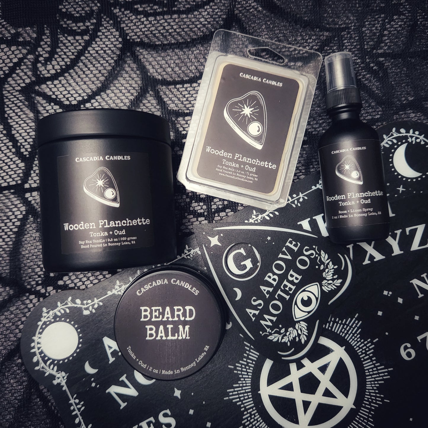 Wooden Planchette Room + Linen Spray | Tonka + Oud