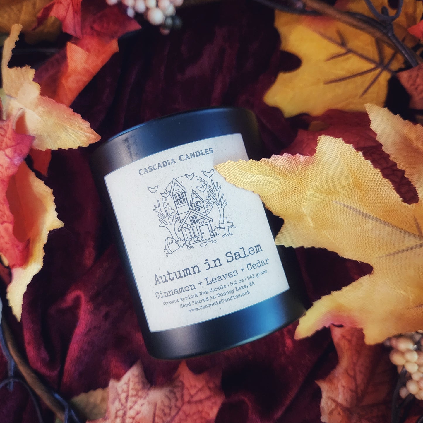 Autumn in Salem Candle | Cinnamon + Leaves + Cedar