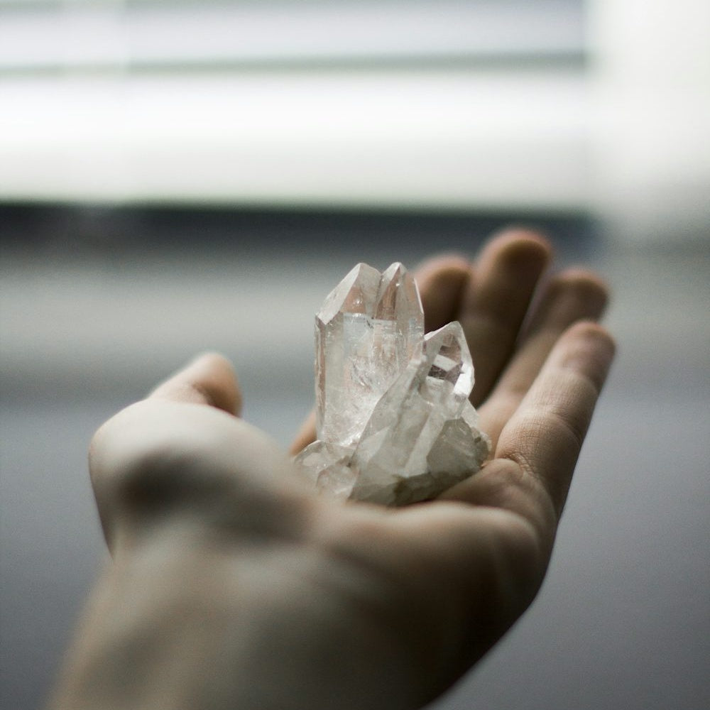 crystal in palm of hand